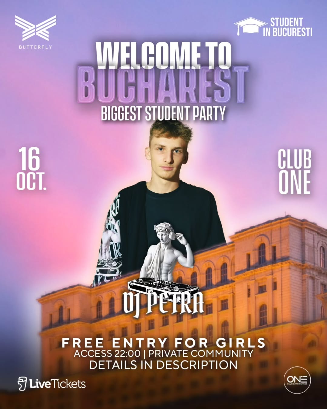 Afiș DJ Petra București One Club