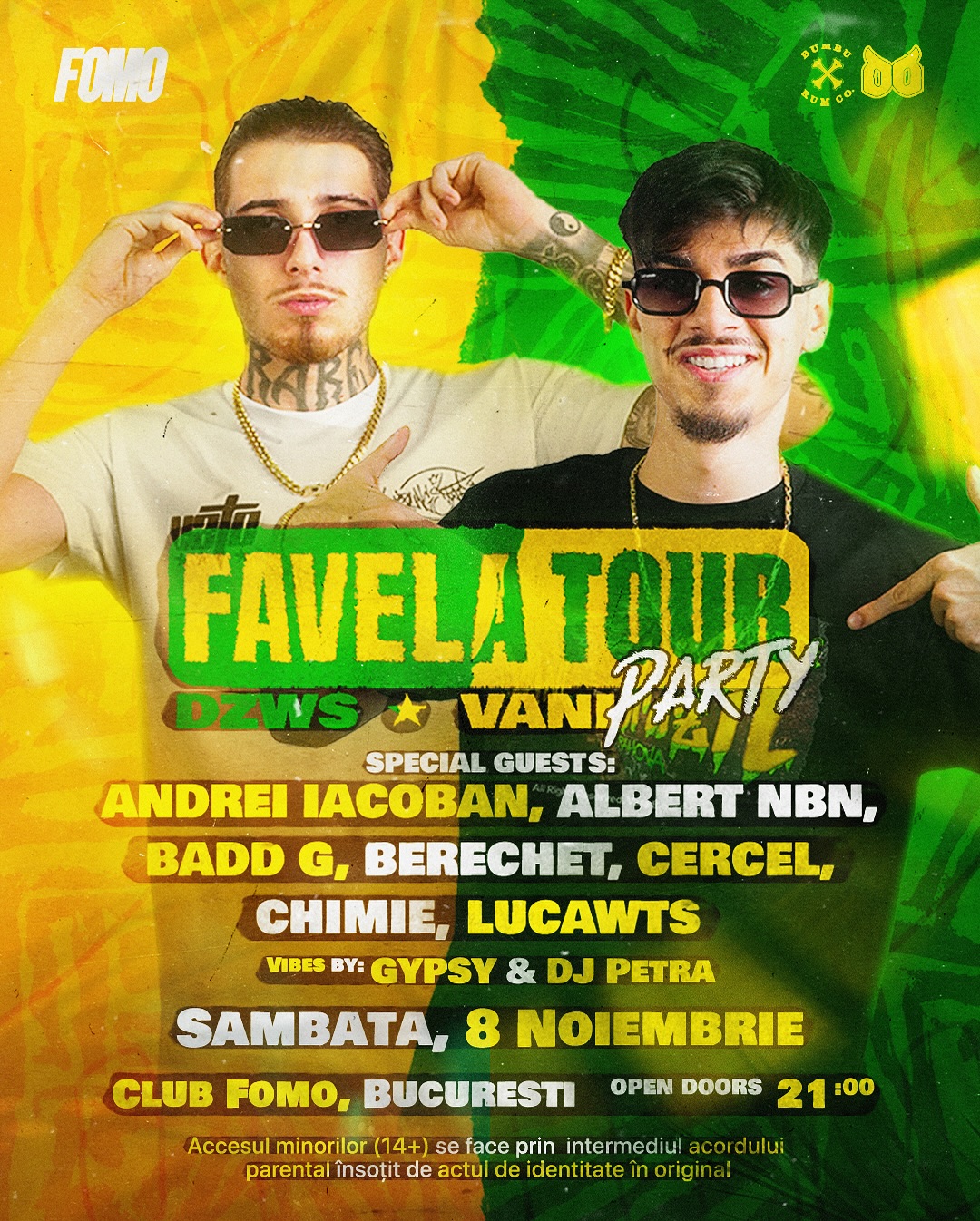 Afiș DJ Petra București — Favela Tour